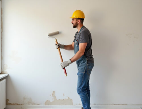 Das Vorstreichen von fleckigen Wänden