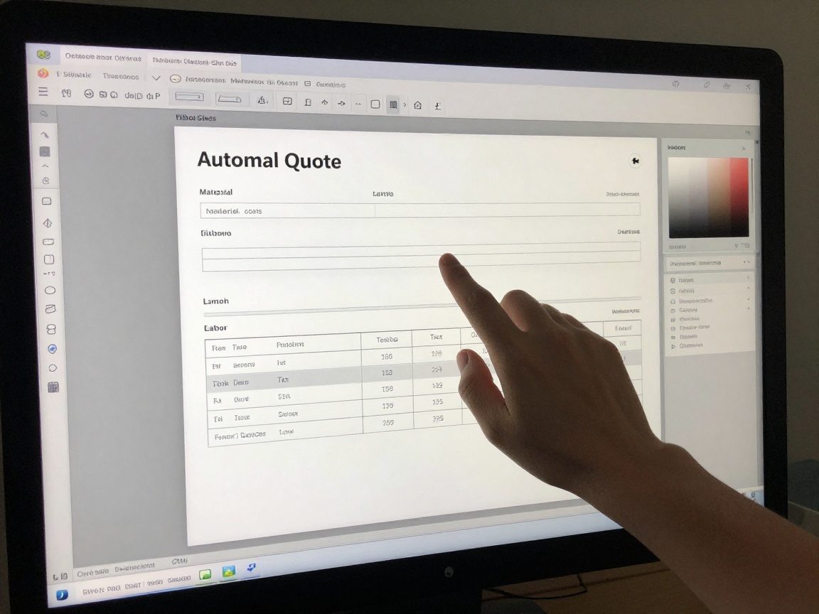 Bildschirmaufnahme eines Software-Interfaces für Lackierbetriebe mit automatisiertem Kostenvoranschlag und Farbwahl