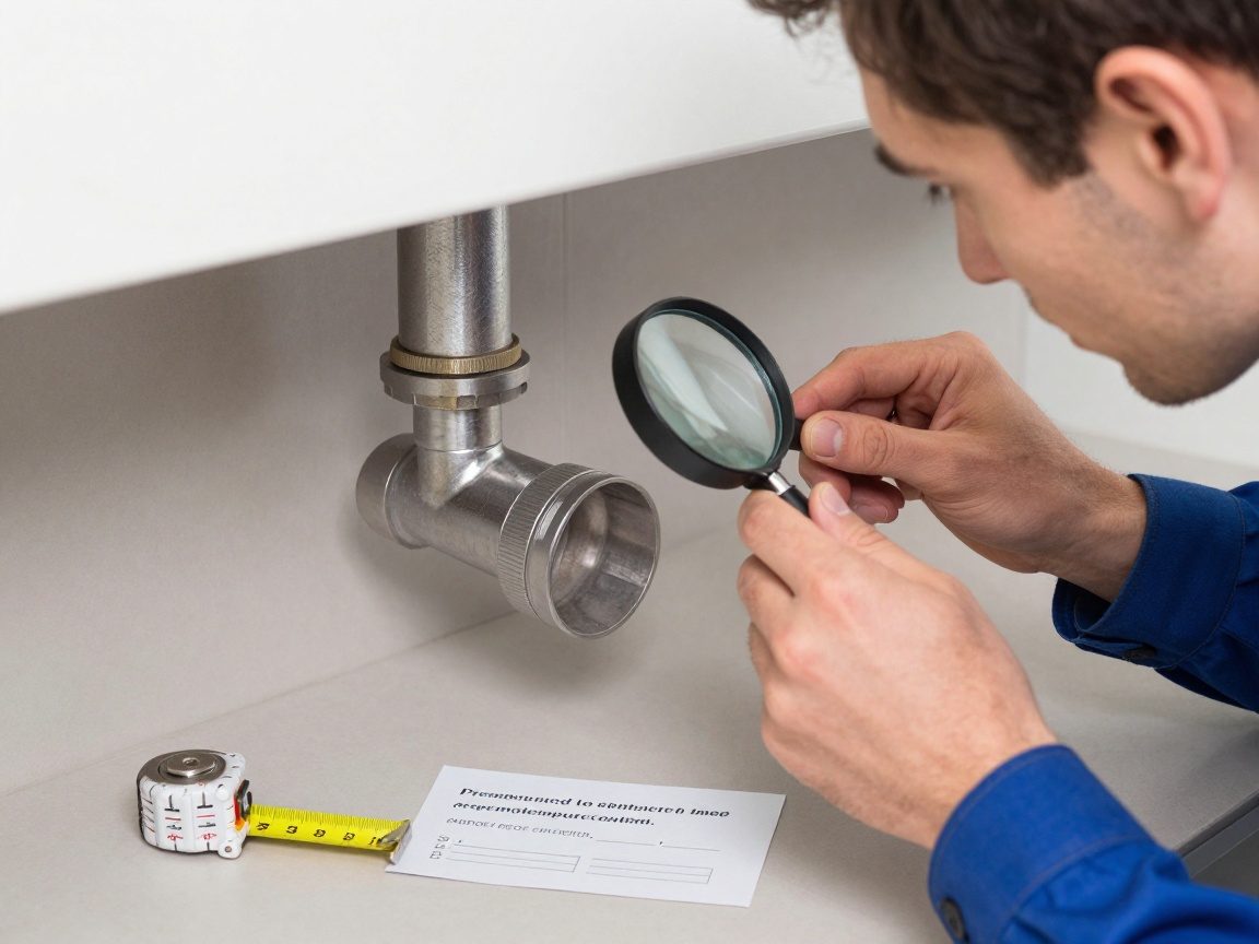 Spengler prüft mit Lupe einen neu verlöteten Dachrinne-Abschnitt, misst mit einer Schieblehre und kontrolliert die Temperatur