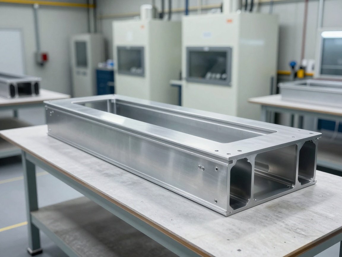 Industrielackierung Werkstatt – Klebstoffreste entfernen Professionelle Industrielackiererei mit einem Metallbauteil auf einer Werkbank in einer hellen Werkstatt.